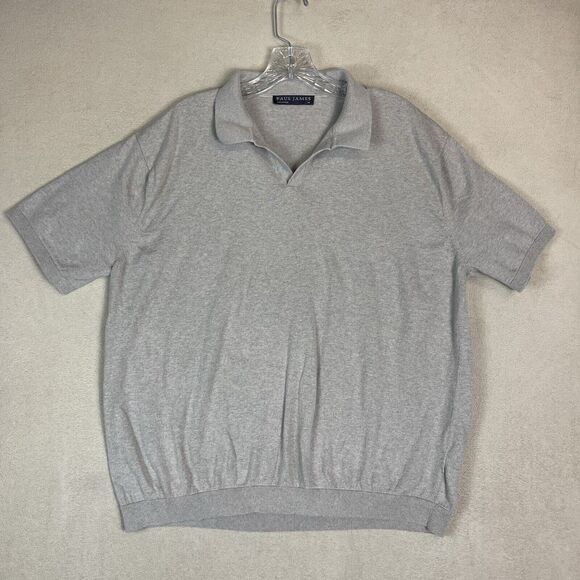 Paul James Other - Paul James Polo Shirt Mens XXL Gray Knit Short Sleeve Preppy Classic Fit Cotton